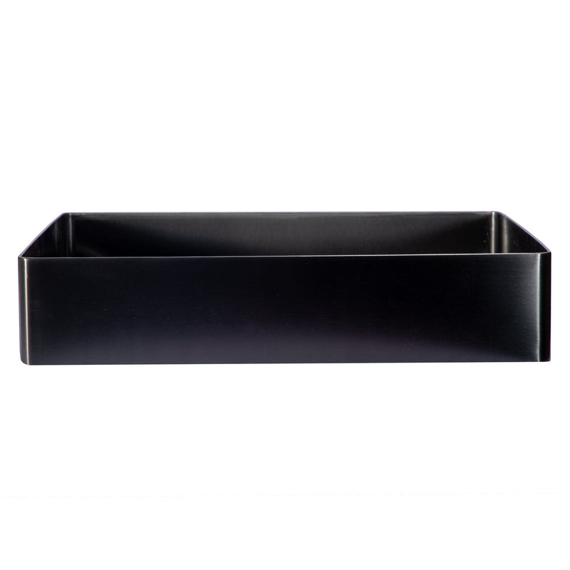 Eden Bath Rectangular 19 x 14 1/2" Stainless Steel Bathroom Vessel Sink with Drain in Black - EB_SS002BK