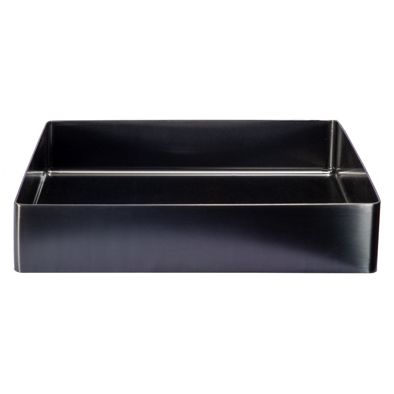 Eden Bath Rectangular 19 x 14 1/2" Stainless Steel Bathroom Vessel Sink with Drain in Black - EB_SS002BK