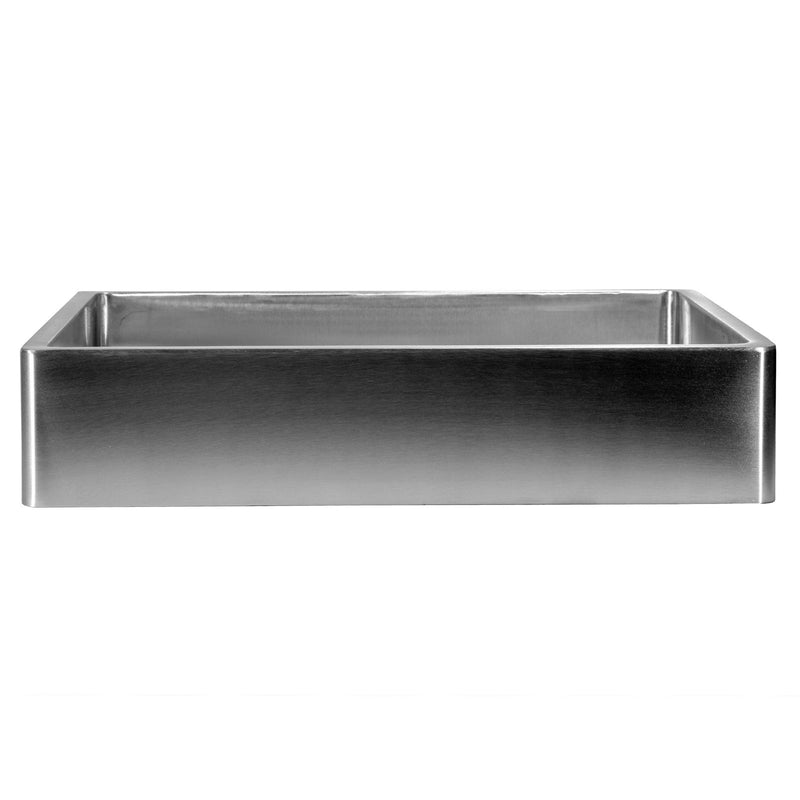 Eden Bath Rectangular 18 3/4" x 15 3/4" Thick Rim Stainless Steel Bathroom Vessel Sink with Drain in Silver - EB_SS004SV