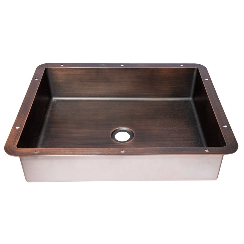 Eden Bath Rectangular 20" x 16" Stainless Steel Undermount Bathroom Sink with Drain in Bronze - EB_SS051BZ