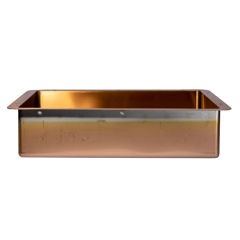 Eden Bath Rectangular 20" x 16" Stainless Steel Undermount Bathroom Sink with Drain in Rose Gold - EB_SS051RG