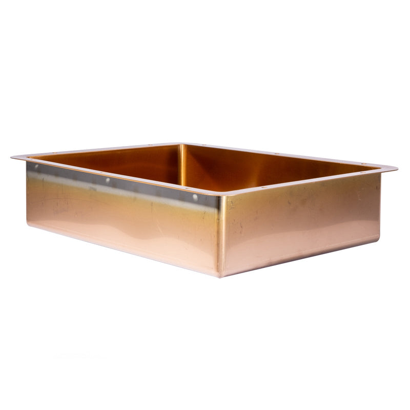 Eden Bath Rectangular 20" x 16" Stainless Steel Undermount Bathroom Sink with Drain in Rose Gold - EB_SS051RG