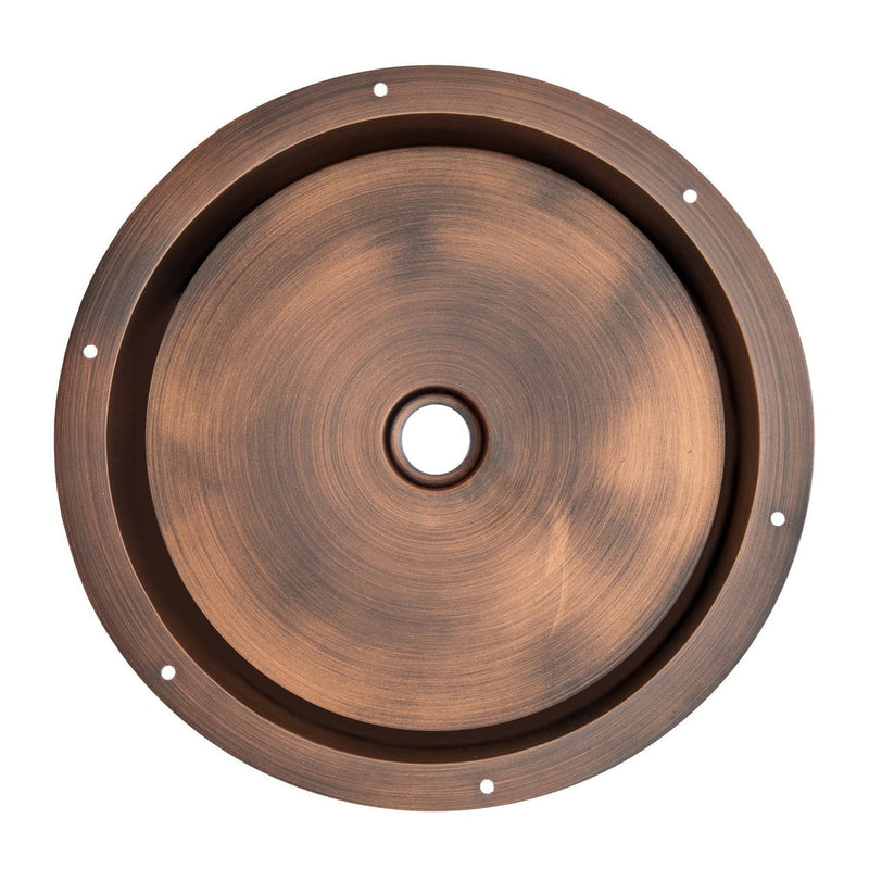 Eden Bath 15" Round Stainless Steel Undermount Bathroom Sink with Drain in Bronze - EB_SS050BZ