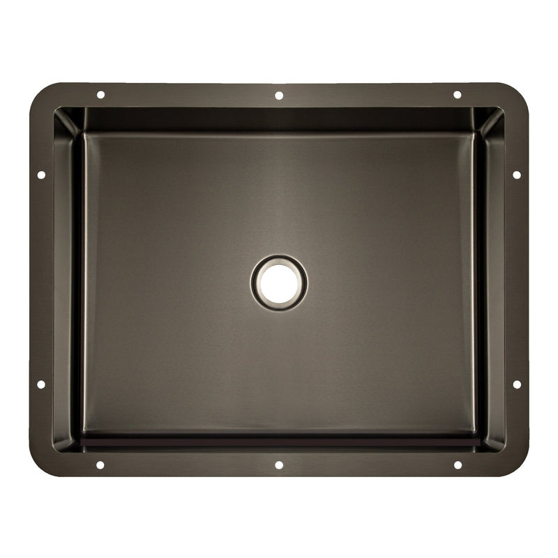 Eden Bath Rectangular 20" x 16" Stainless Steel Undermount Bathroom Sink with Drain in Black - EB_SS051BK