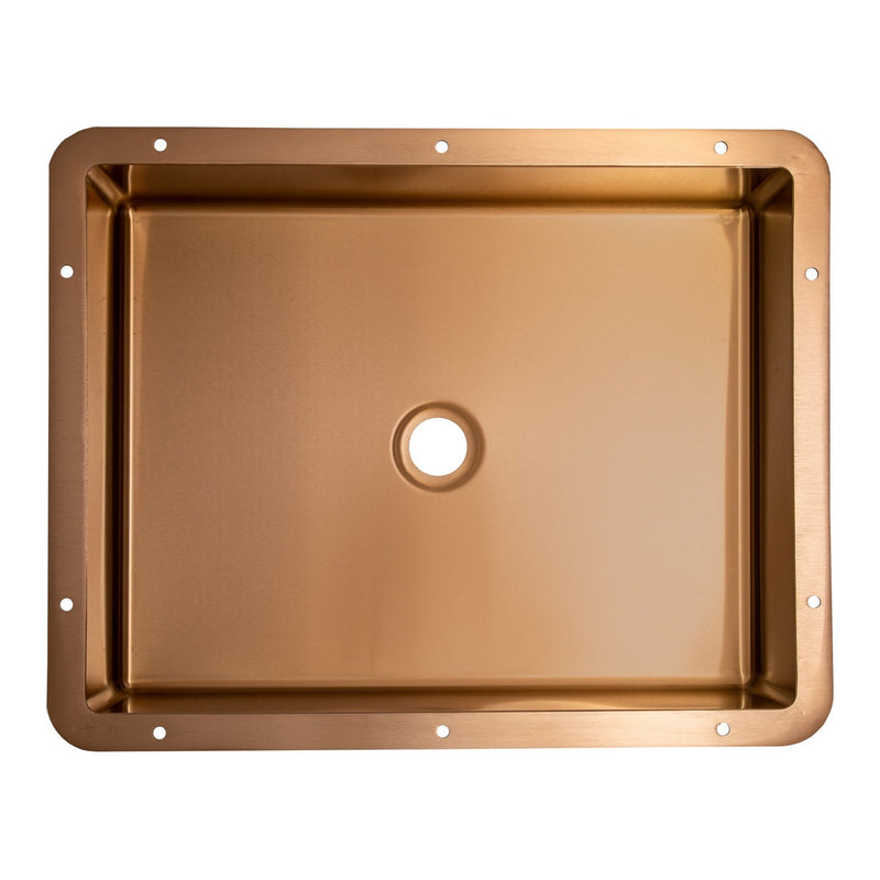 Eden Bath Rectangular 20" x 16" Stainless Steel Undermount Bathroom Sink with Drain in Rose Gold - EB_SS051RG