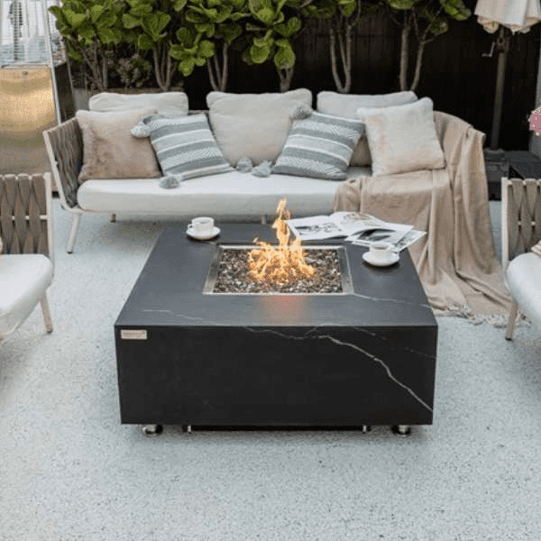 Elementi Plus Sofia Marble Porcelain Fire Table OFP103BB