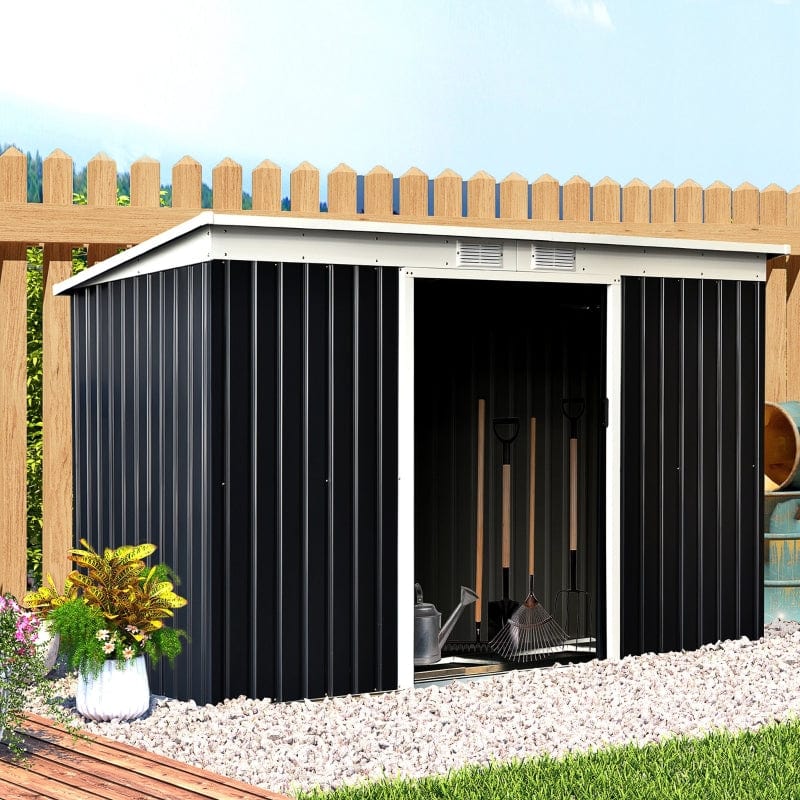 Outsunny 9' x 4.5' x 5.5' Outdoor Rust-Resistant Metal Garden Vented Storage Shed - 845-032CG