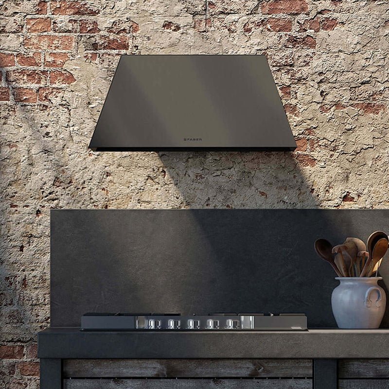 Faber Chloe Wall Mount Range Hood In Matte Black With Size Options - CHLO28BK600c