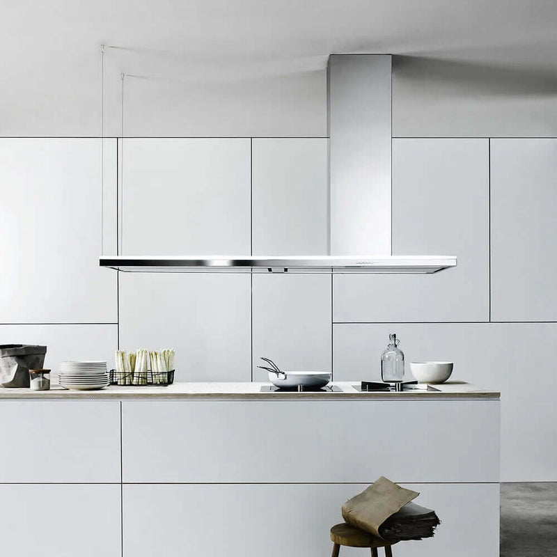 Falmec Lumen Isola 70 in Overhang Island Mount Range Hood in Stainless Steel - Fdlum70i5ss