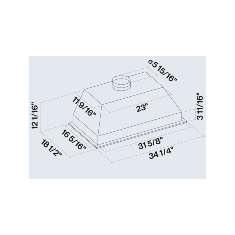 Falmec Massimo Range Hood Insert in Stainless Steel with Size and Motor Options -Fimas46b9ss-3