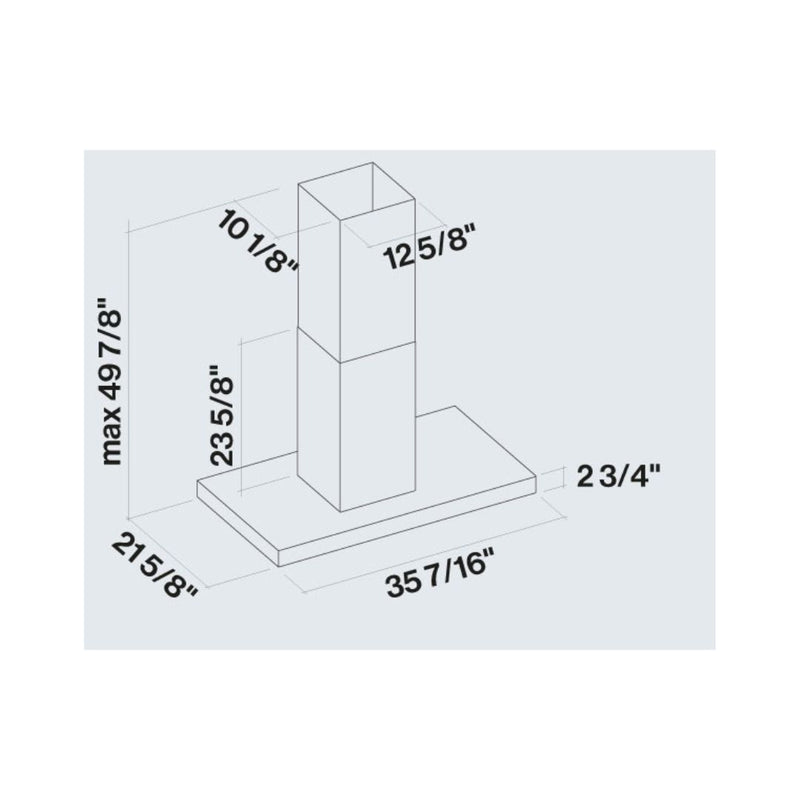 Falmec Plane Top 36" 500 Cfm Island Mount Range Hood in Stainless Steel - Fnpls36i5ss-R