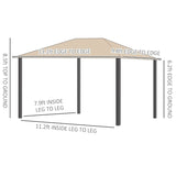 Outsunny 10' x 13' Patio Gazebo Aluminum Frame - 84C-322V01BN