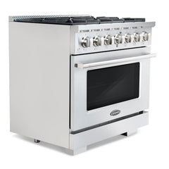 Cosmo 36" Gas Range with 6 Italian Burners and 4.5 cu. ft. Heavy Duty Cast Iron Grates in Stainless Steel - COS-GRP366