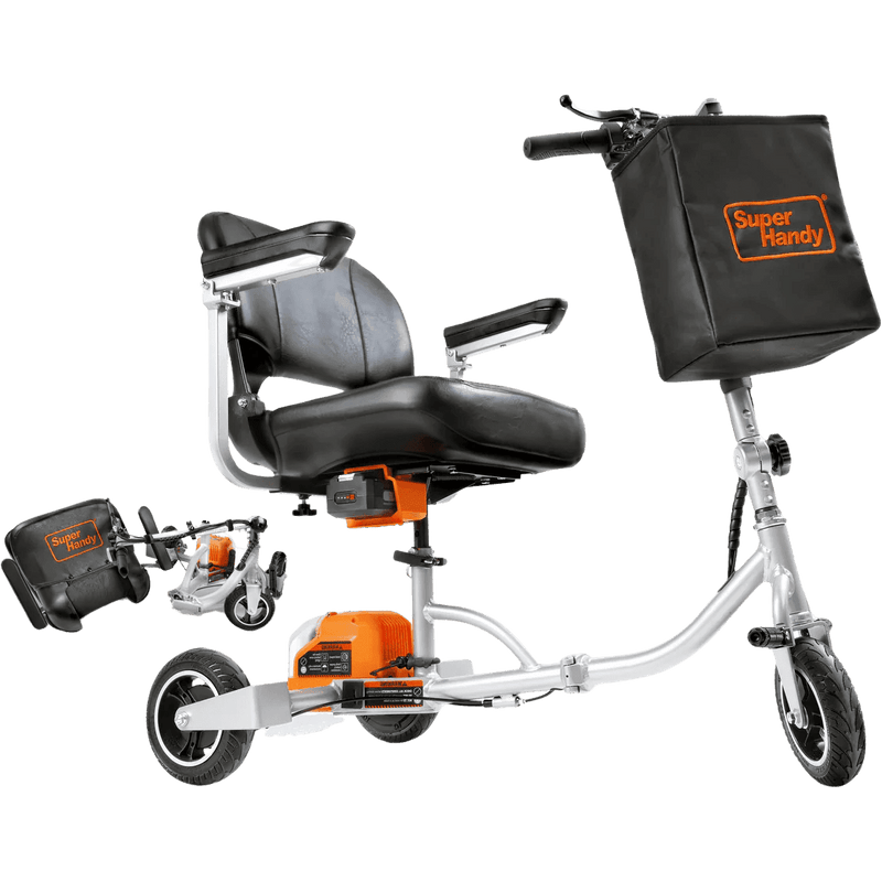 Super Handy GUT140 48V 3-Wheeled Lightweight Long Range with Extra Battery Folding Mobility Scooter New