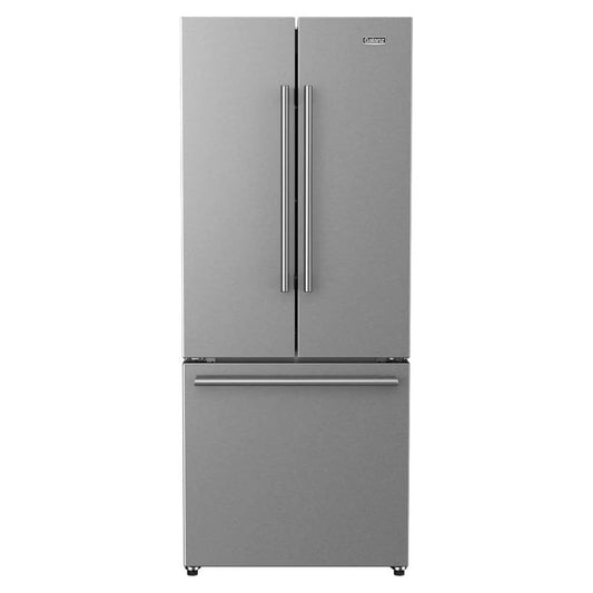 Galanz 28 in. 16 Cu. Ft. 3-Door French Door Refrigerator with Ice Maker In Stainless Steel - GLR16FS2K16