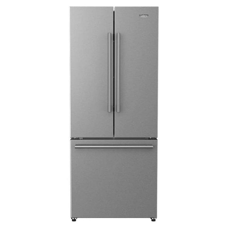 Galanz 28 in. 16 Cu. Ft. 3-Door French Door Refrigerator with Ice Maker In Stainless Steel - GLR16FS2K16