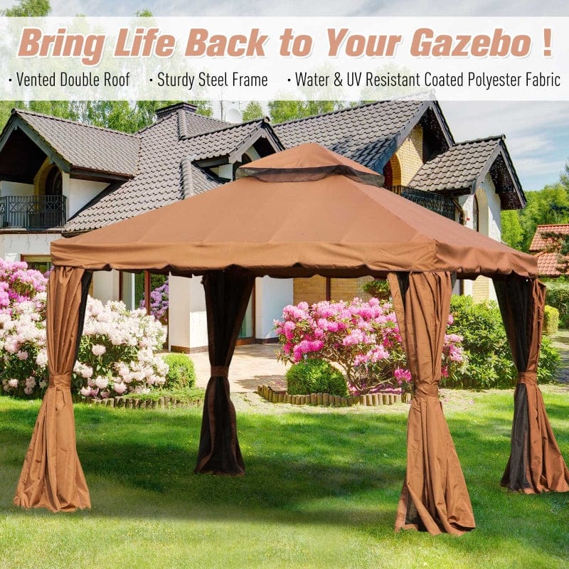 Outsunny 10' x 10' Two-Tier Outdoor Event Canopy - 84C-051BN