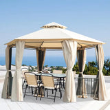 Outsunny 13' x 13' Party Tent, 2 Tier Outdoor Hexagon Patio Canopy - 84C-052YL