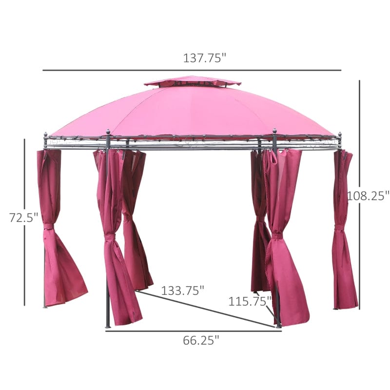 Outsunny 11.5’ Steel Outdoor Patio Gazebo Canopy - 84C-088WR