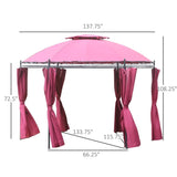 Outsunny 11.5’ Steel Outdoor Patio Gazebo Canopy - 84C-088WR