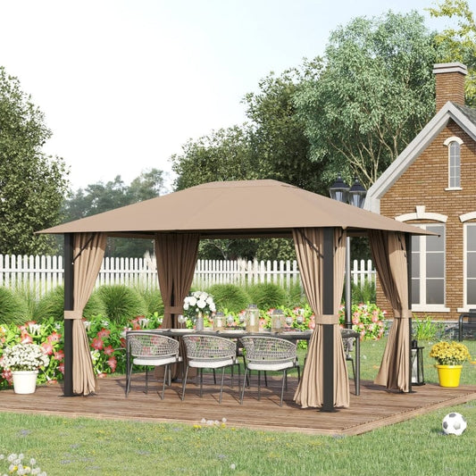 Outsunny 10' x 13' Patio Gazebo Aluminum Frame - 84C-322V01BN