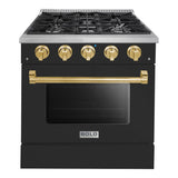 Hallman BOLD 30" 4.2 Cu.Ft. 4 Burner Freestanding Dual Fuel Range and Electric Oven - HBRDF30