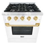 Hallman BOLD 30" 4.2 Cu.Ft. 4 Burner Freestanding Dual Fuel Range and Electric Oven - HBRDF30