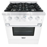 Hallman BOLD 30" 4.2 Cu.Ft. 4 Burner Freestanding Dual Fuel Range and Electric Oven - HBRDF30