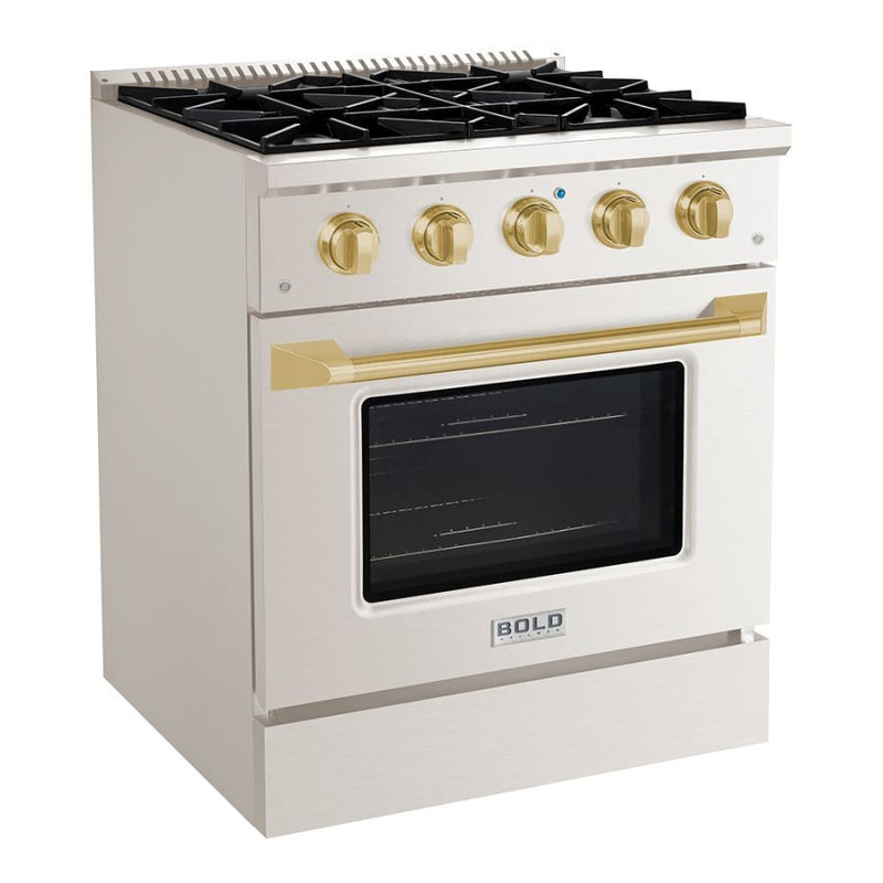 Hallman BOLD 30" 4.2 Cu.Ft. 4 Burner Freestanding All Gas Range and Gas Oven - HBRG30