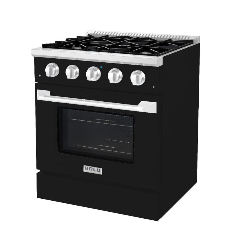 Hallman BOLD 30" 4.2 Cu.Ft. 4 Burner Freestanding All Gas Range and Gas Oven - HBRG30