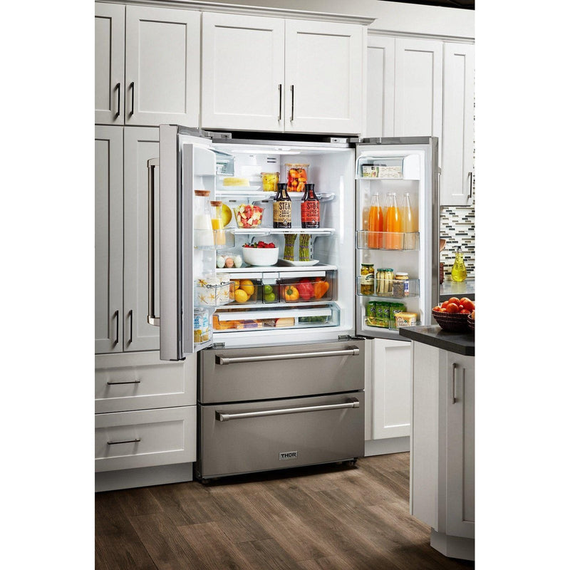 Thor Kitchen Appliance Package - 48 in. Propane Gas Burner/Electric Oven Range, Range Hood, Refrigerator, Dishwasher, AP-HRD4803ULP-3