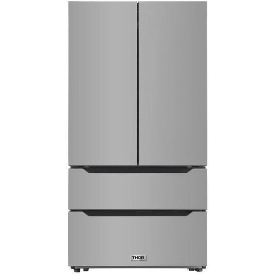 Thor Kitchen 36" 22.50 cu. ft. French Door Refrigerator in Stainless Steel, HRF3602