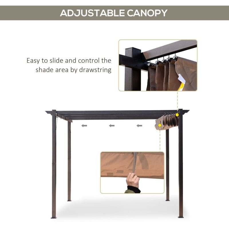 Outsunny 10' x 10' Outdoor Pergola Aluminum Gazebo - 84C-054BN