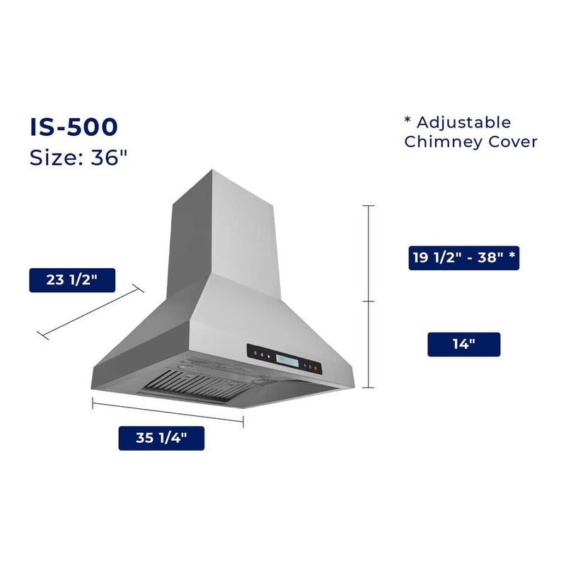 Hauslane 30-Inch Range Hood Insert with Stainless Steel Filters - IS-500SS-30