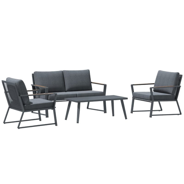 Outsunny 4 Piece Aluminum Garden Sofa Set - 84B-635LG