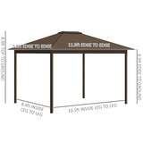 Outsunny 10x12 Hardtop Gazebo with Aluminum - 84C-095CG