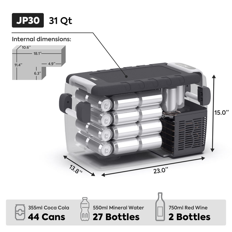 31.7QT JP30 12V APP Controlled Refrigerator with Portable Power Station | ICECO