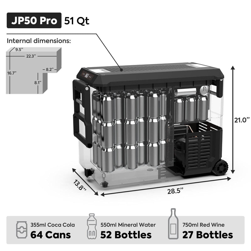 51QT JP50 Pro Wheeled Portable Freezer With Cover Camping Fridge Car Fridge | ICECO