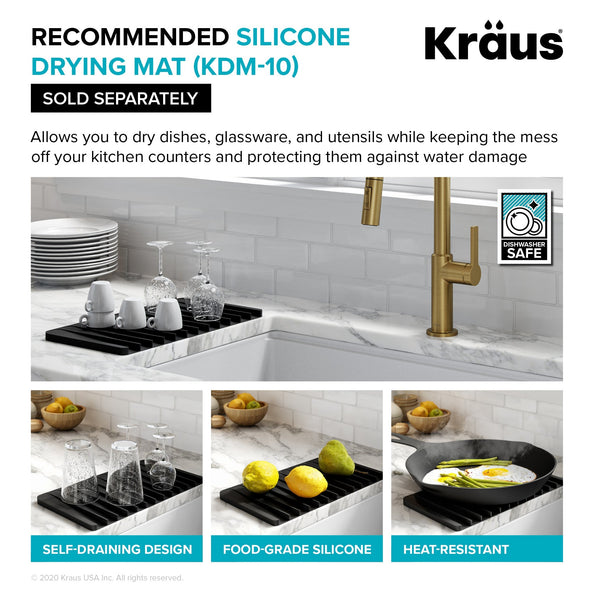 KRAUS Turino Workstation 33" Reversible Apron Front Fireclay Kitchen Sink with Accessories in Gloss White - KFR4-33GWH