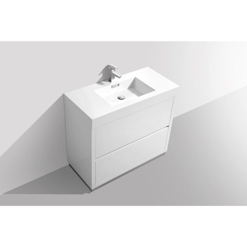 KubeBath Bliss 48 in. Free Standing Single Sink Modern Bathroom Vanity - FMB48-GW