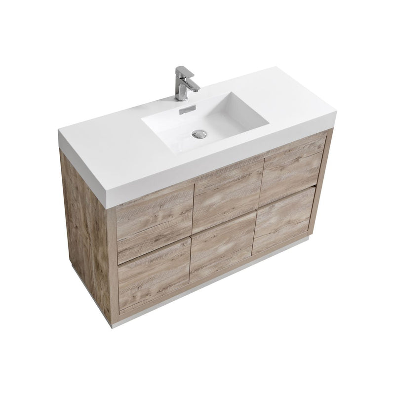 KubeBath Bliss 48 in. Free Standing Single Sink Modern Bathroom Vanity - FMB48-GW