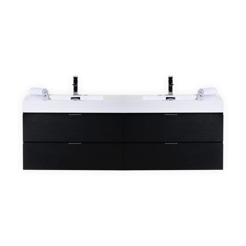 KubeBath Bliss 80 in. Wall Mount Double Sink Modern Bathroom Vanity - BSL80D-GW