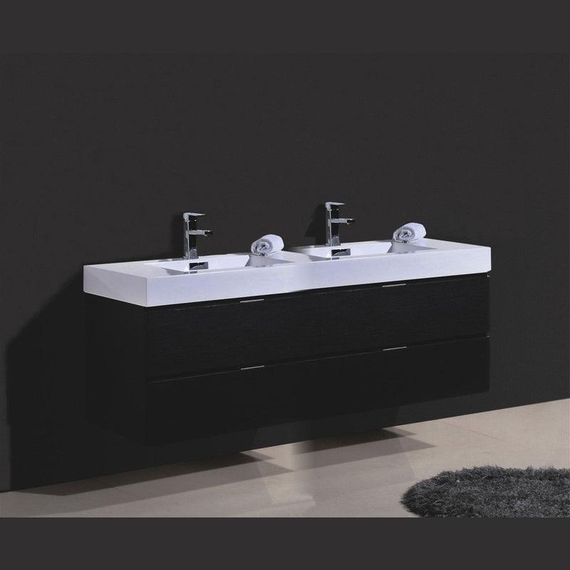 KubeBath Bliss 80 in. Wall Mount Double Sink Modern Bathroom Vanity - BSL80D-GW