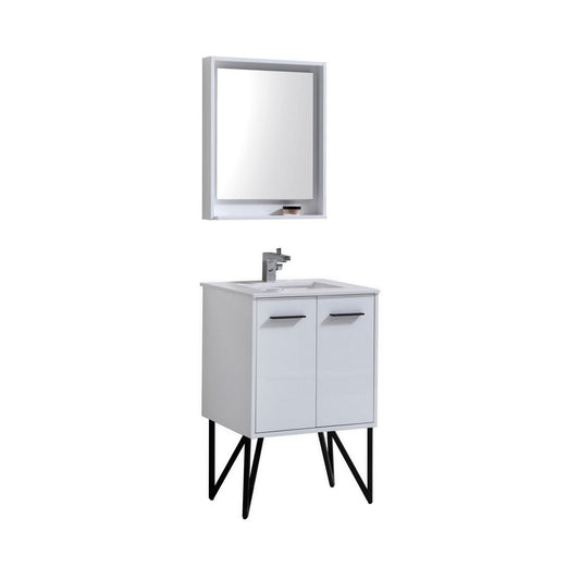 KubeBath Bosco 24 in. Modern Bathroom Vanity With Color Options - KB24GW