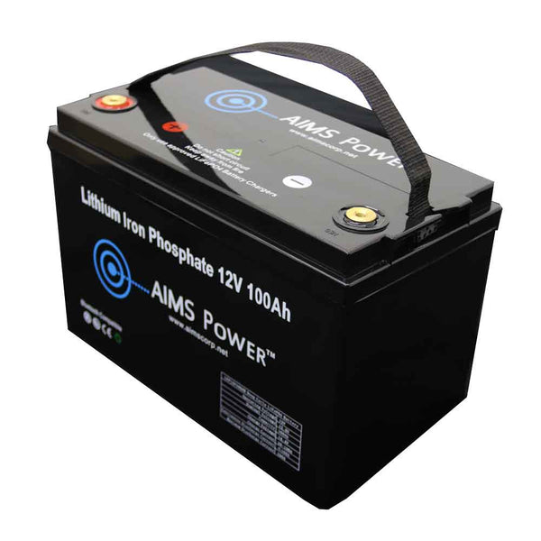 Aims Power LiFePO4 12V 100 AH Lithium Battery - Bluetooth