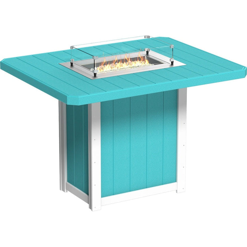 LuxCraft Lumin Fire Table 62″ Rectangular Bar Height - LFT62R-BHCHB