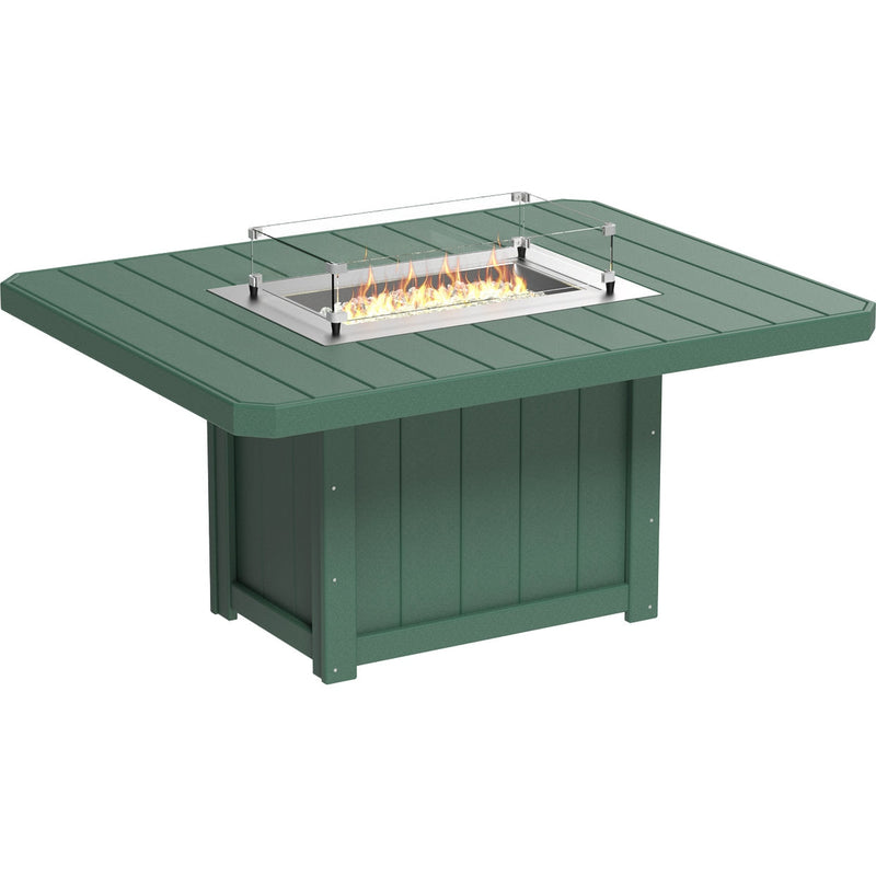 LuxCraft Lumin Fire Table 62″ Rectangular Dining Height - LFT62R-DHCHB