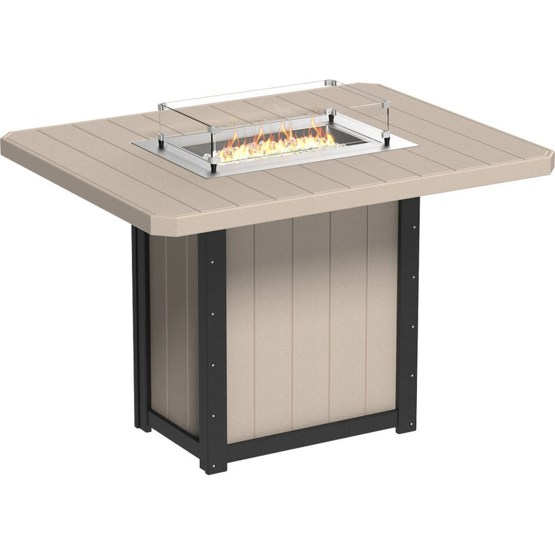 LuxCraft Lumin Fire Table 62″ Rectangular Bar Height - LFT62R-BHCHB