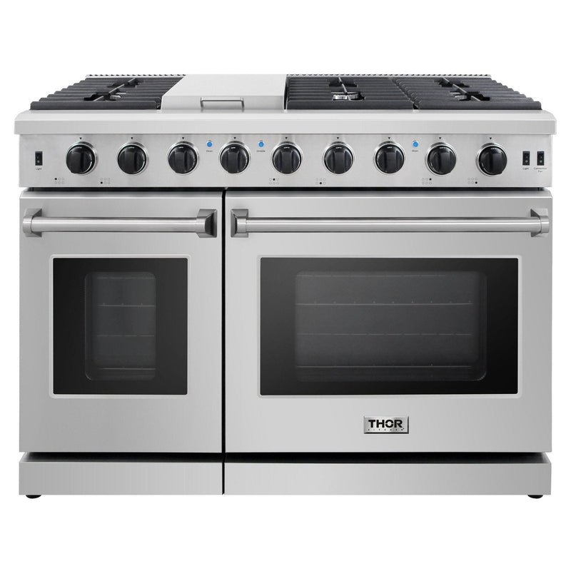 Thor Kitchen 48 in. Propane Gas Range, Counter-Depth Refrigerator, and Dishwasher Appliance Package, AP-LRG4807ULP-2