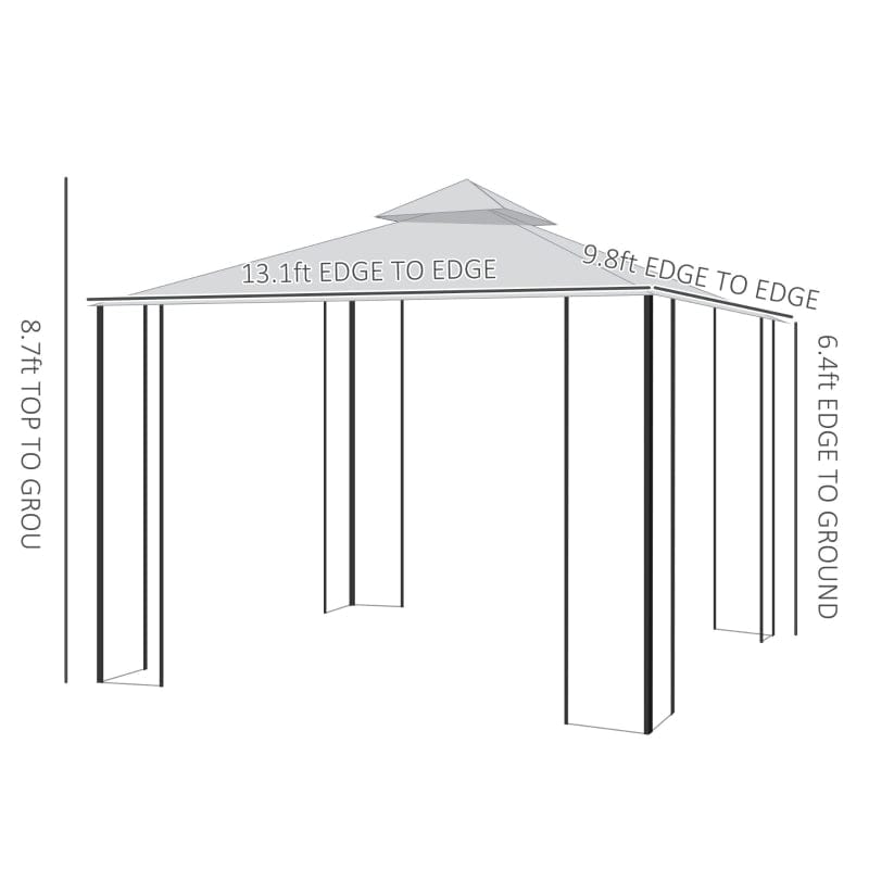 Outsunny 10' x 13' Outdoor Soft Top Gazebo - 84C-099GY